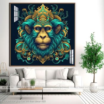 file tranh con giap tuoi khi than decor 493