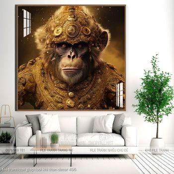 file tranh con giap tuoi khi than decor 496