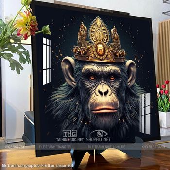 file tranh con giap tuoi khi than decor 501