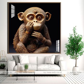 file tranh con giap tuoi khi than decor 503