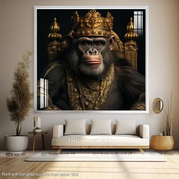 file tranh con giap tuoi khi than decor 504