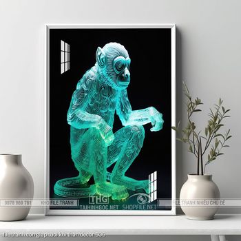 file tranh con giap tuoi khi than decor 506