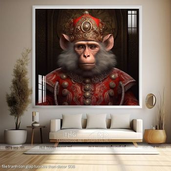 file tranh con giap tuoi khi than decor 508