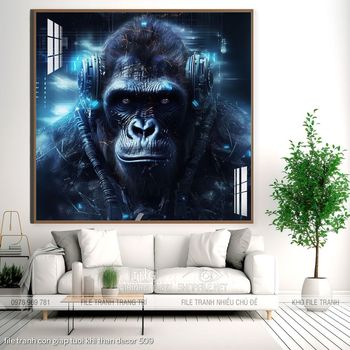 file tranh con giap tuoi khi than decor 509