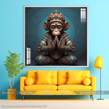 file tranh con giap tuoi khi than decor 511