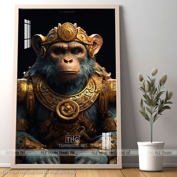 file tranh con giap tuoi khi than decor 513