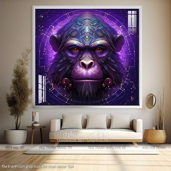 file tranh con giap tuoi khi than decor 514