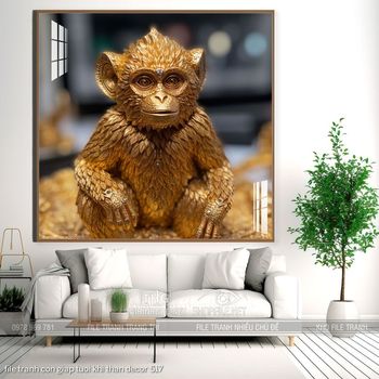 file tranh con giap tuoi khi than decor 517