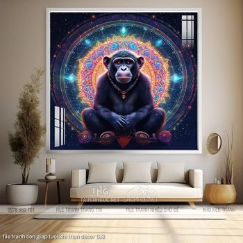 file tranh con giap tuoi khi than decor 518