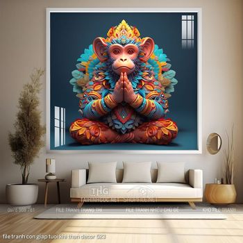 file tranh con giap tuoi khi than decor 523