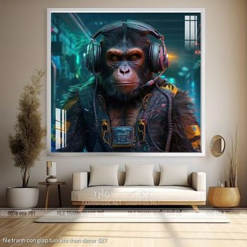 file tranh con giap tuoi khi than decor 527