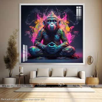 file tranh con giap tuoi khi than decor 538