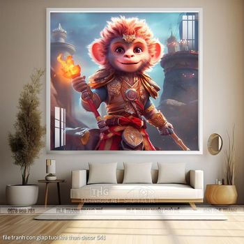 file tranh con giap tuoi khi than decor 541