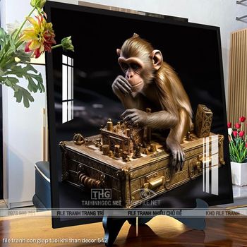 file tranh con giap tuoi khi than decor 542