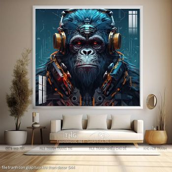 file tranh con giap tuoi khi than decor 544