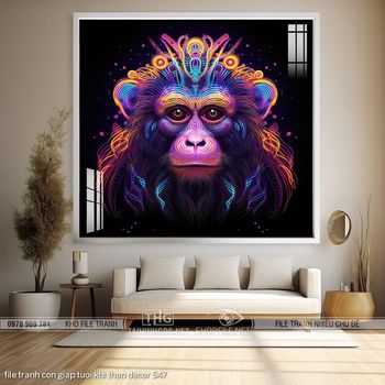 file tranh con giap tuoi khi than decor 547