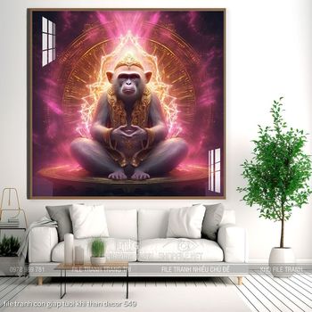 file tranh con giap tuoi khi than decor 549