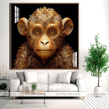 file tranh con giap tuoi khi than decor 551