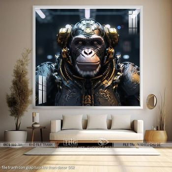 file tranh con giap tuoi khi than decor 552