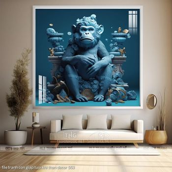 file tranh con giap tuoi khi than decor 553