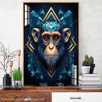 file tranh con giap tuoi khi than decor 554