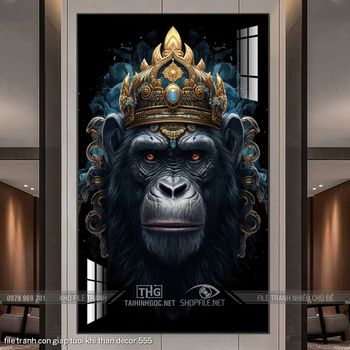 file tranh con giap tuoi khi than decor 555