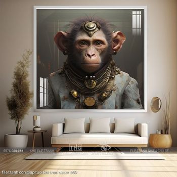 file tranh con giap tuoi khi than decor 559