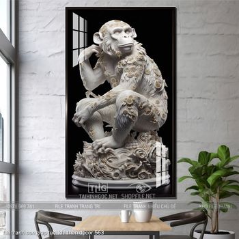 file tranh con giap tuoi khi than decor 563