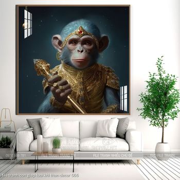 file tranh con giap tuoi khi than decor 566