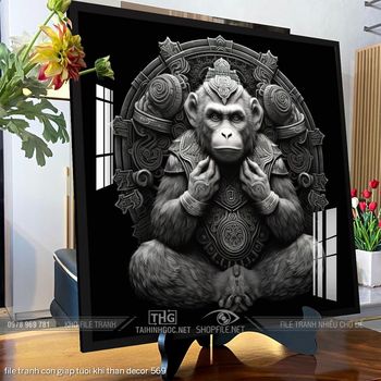 file tranh con giap tuoi khi than decor 569