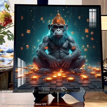 file tranh con giap tuoi khi than decor 572