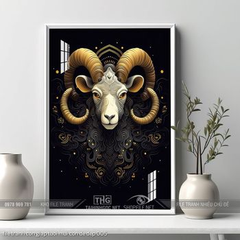 file tranh con giap tuoi mui con de dep 005