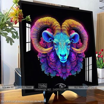 file tranh con giap tuoi mui con de dep 019