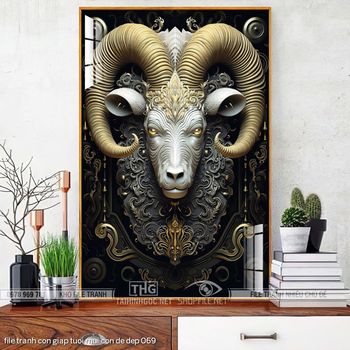 file tranh con giap tuoi mui con de dep 069