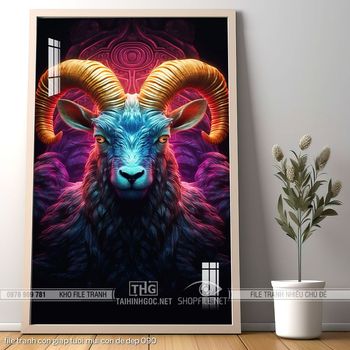 file tranh con giap tuoi mui con de dep 090