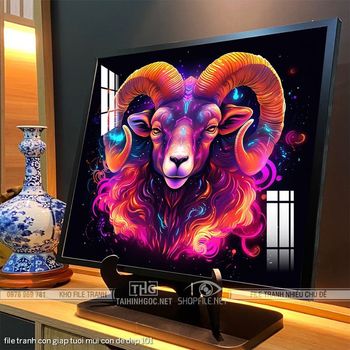 file tranh con giap tuoi mui con de dep 101