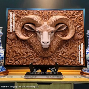 file tranh con giap tuoi mui con de dep 112