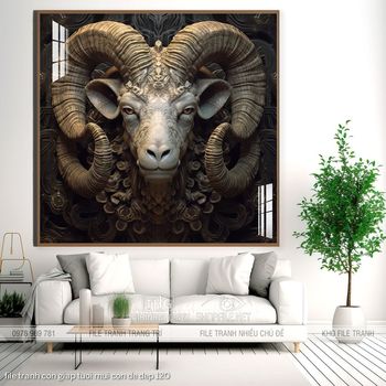 file tranh con giap tuoi mui con de dep 120