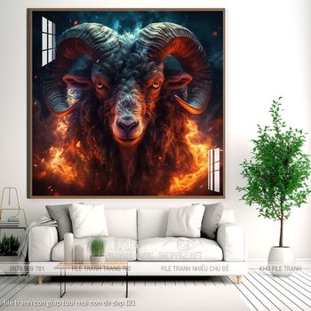 file tranh con giap tuoi mui con de dep 121