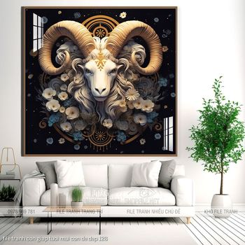 file tranh con giap tuoi mui con de dep 128