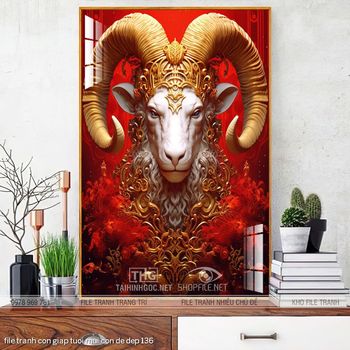 file tranh con giap tuoi mui con de dep 136