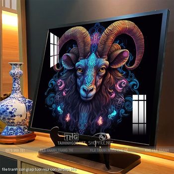 file tranh con giap tuoi mui con de dep 145