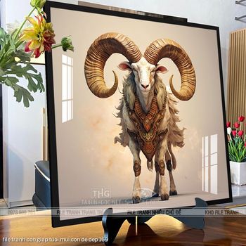 file tranh con giap tuoi mui con de dep 169