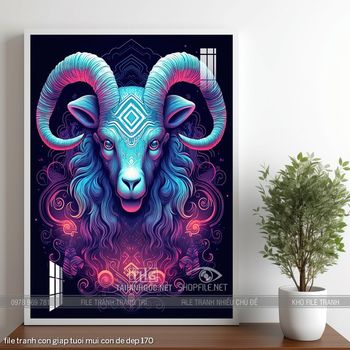 file tranh con giap tuoi mui con de dep 170