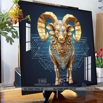 file tranh con giap tuoi mui con de dep 197