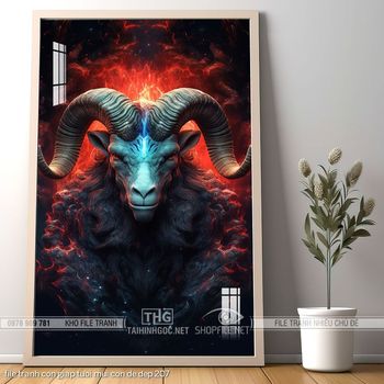 file tranh con giap tuoi mui con de dep 207