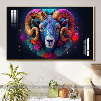 file tranh con giap tuoi mui con de dep 223