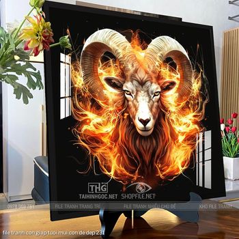 file tranh con giap tuoi mui con de dep 231