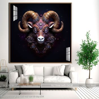 file tranh con giap tuoi mui con de dep 234