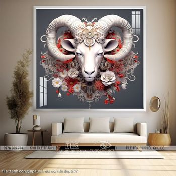 file tranh con giap tuoi mui con de dep 247